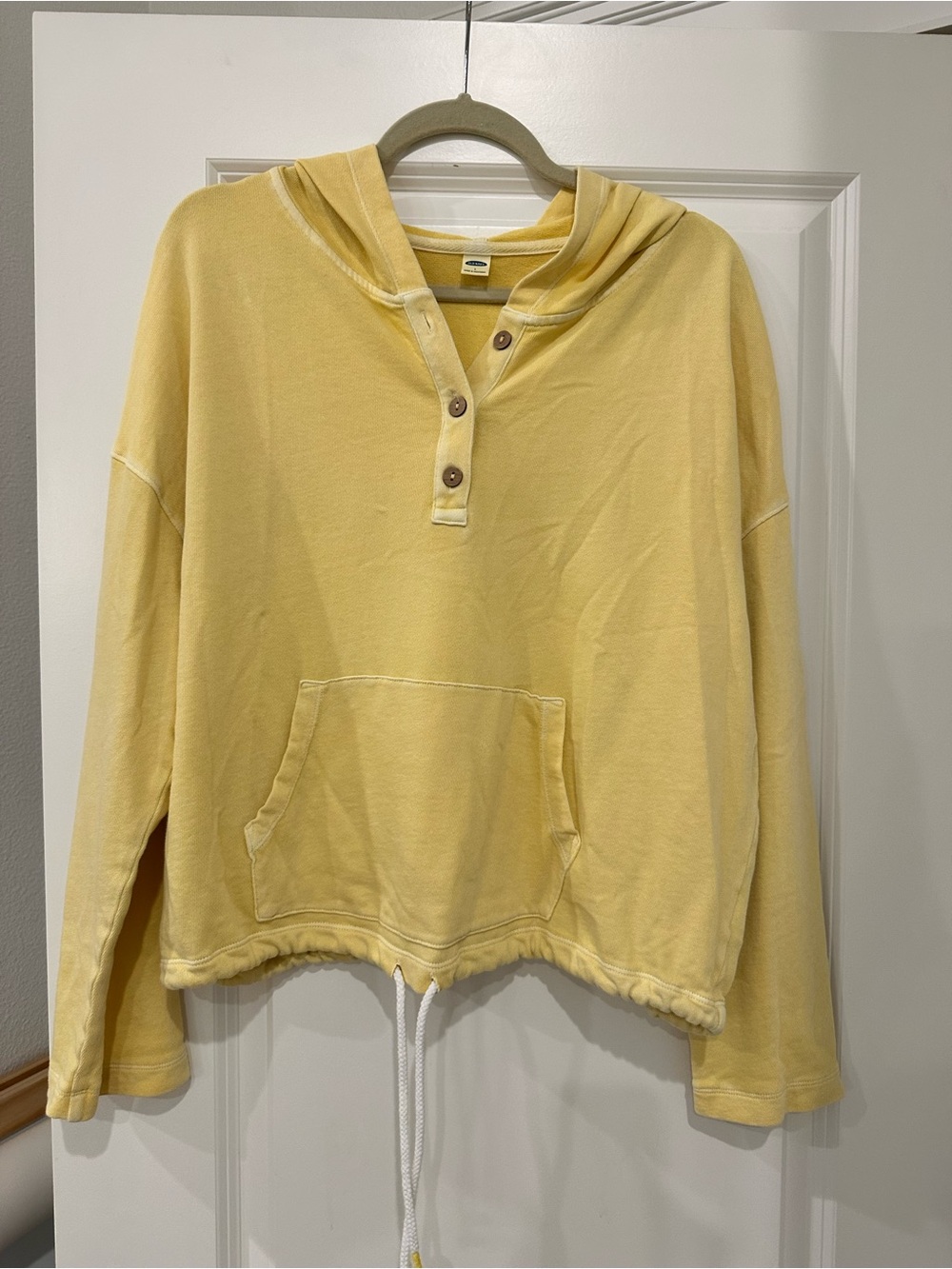 Old Navy Light Yellow Hooded Pullover Sweater